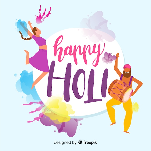 Lettering happy holi