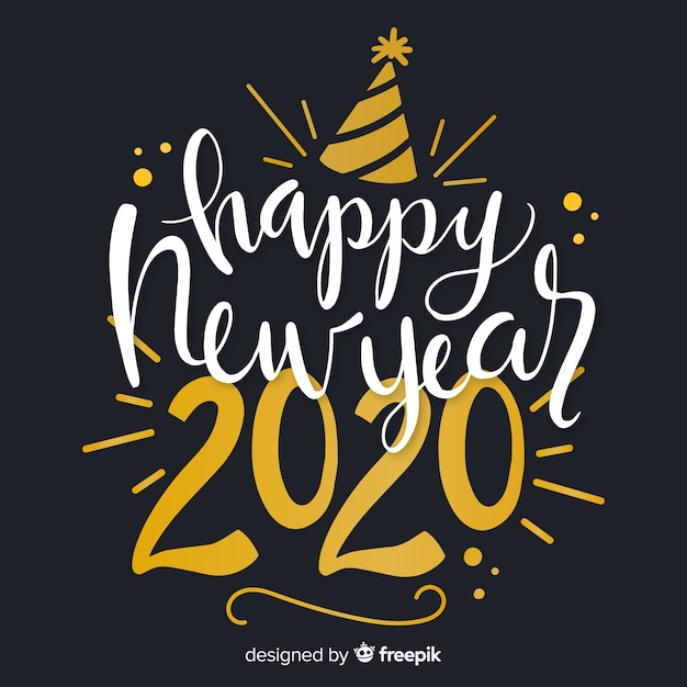 Lettering happy new year 2020