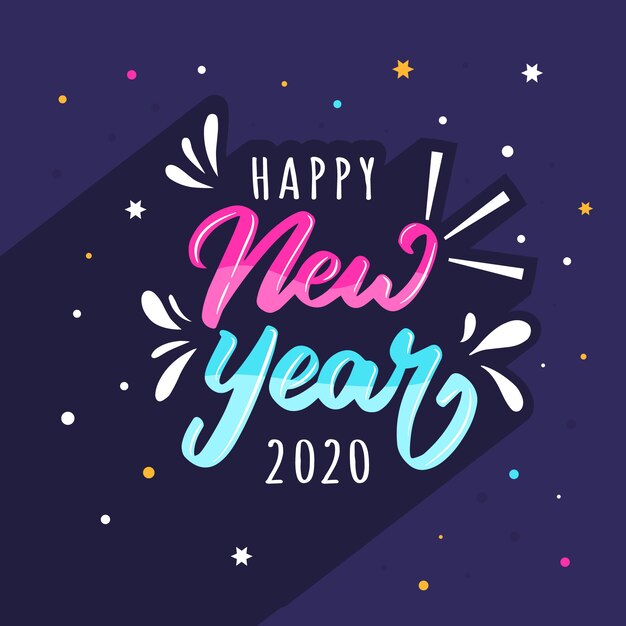 Lettering happy new year 2020