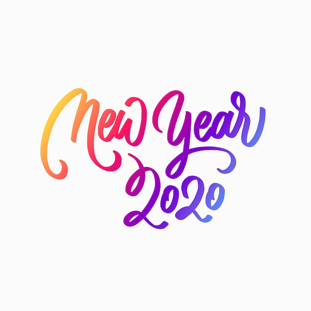 Lettering happy new year 2020