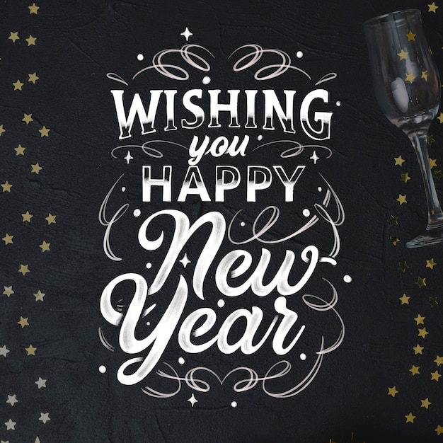 Free Vector lettering happy new year 2020