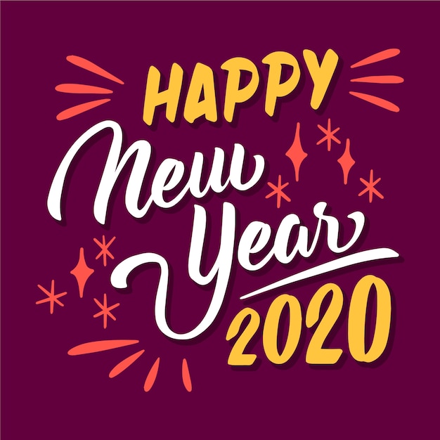 Lettering happy new year 2020