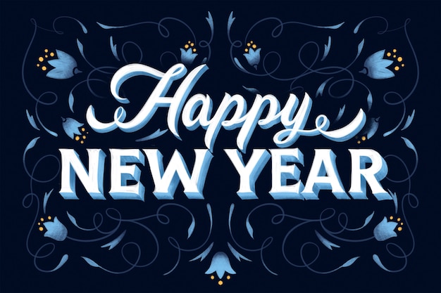 Lettering happy new year 2020