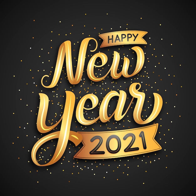 Lettering happy new year 2021