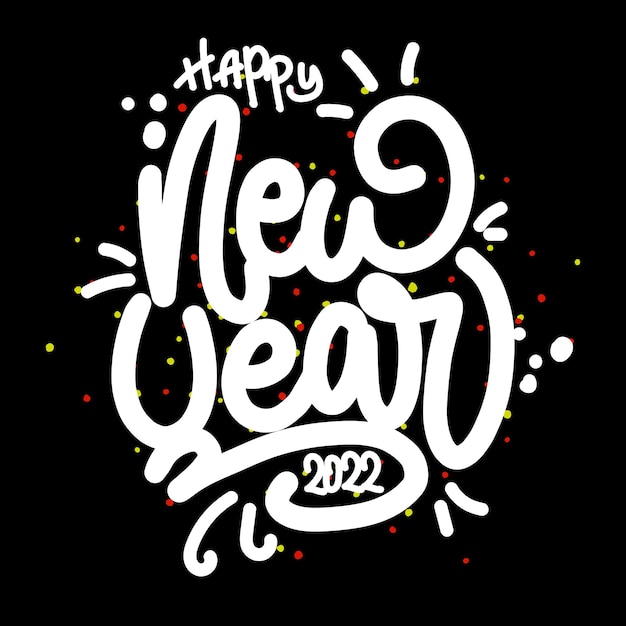 Free Vector lettering happy new year 2022