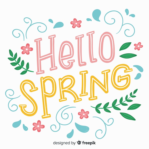 Lettering hello spring