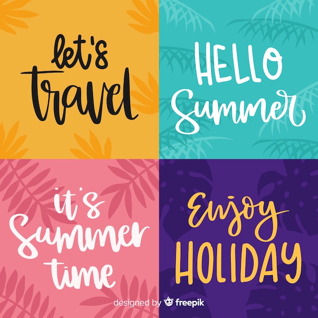 Free Vector lettering hello summer