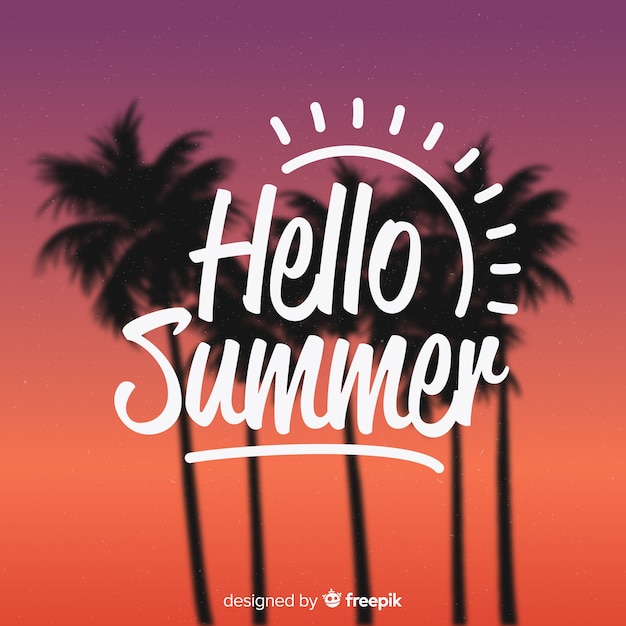 Free vector lettering hello summer