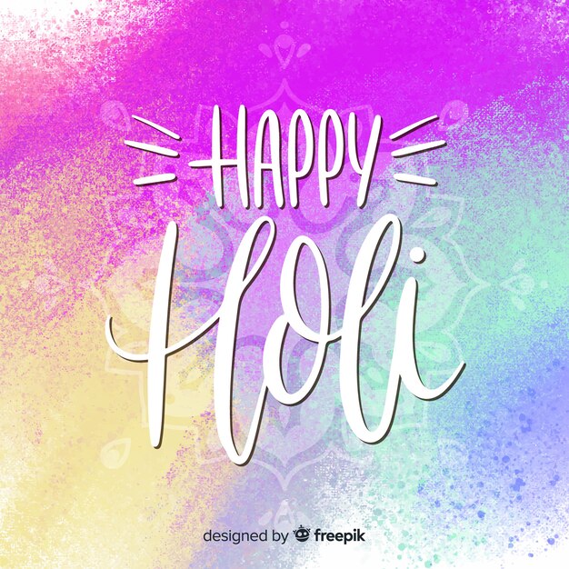 Lettering holi festival background