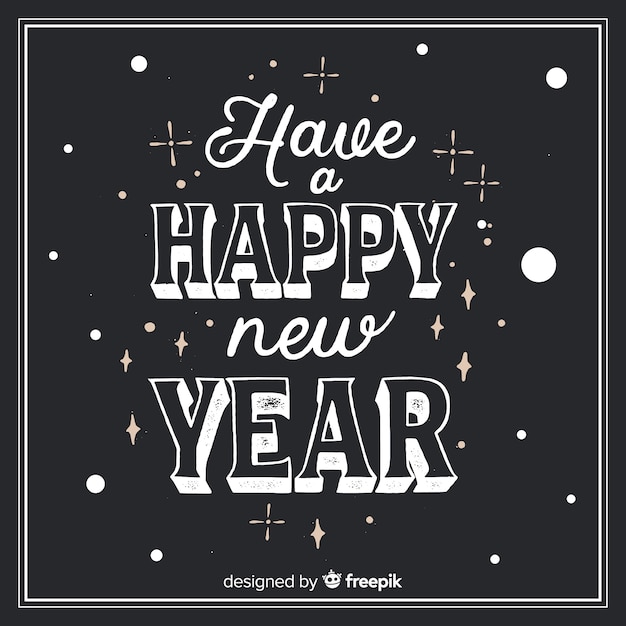 Free Vector lettering new year 2019 