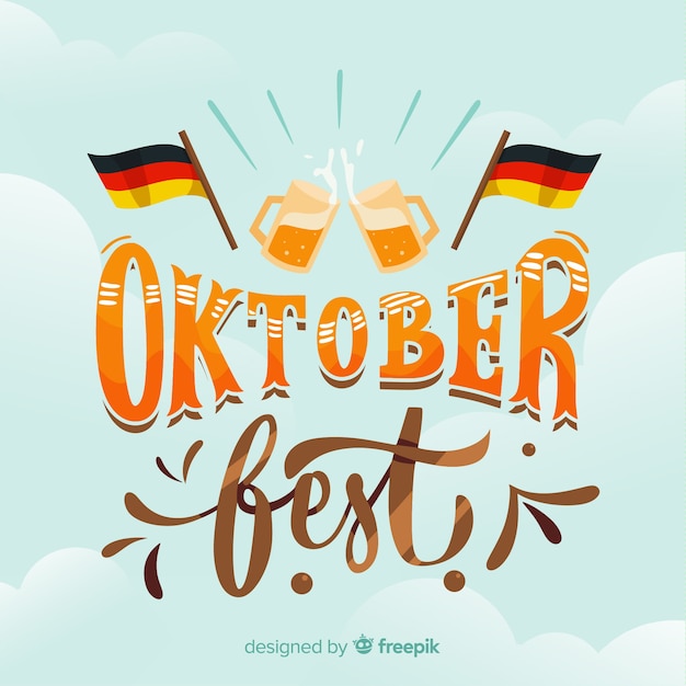 Free Vector lettering oktoberfest background