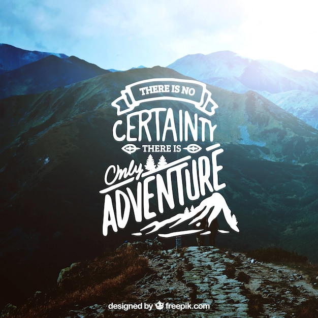 Lettering and quote concept on nature background