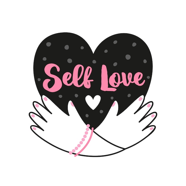 Free vector lettering self love