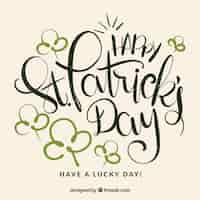 Free vector lettering st. patrick's day background