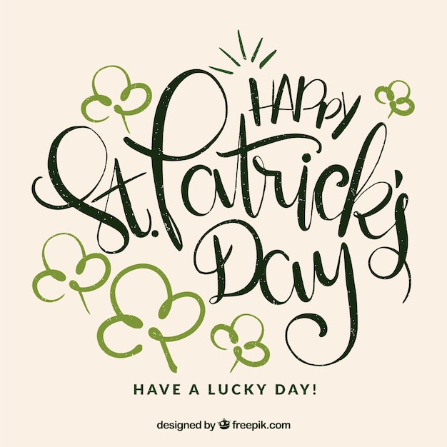 Free Vector lettering st. patrick's day background