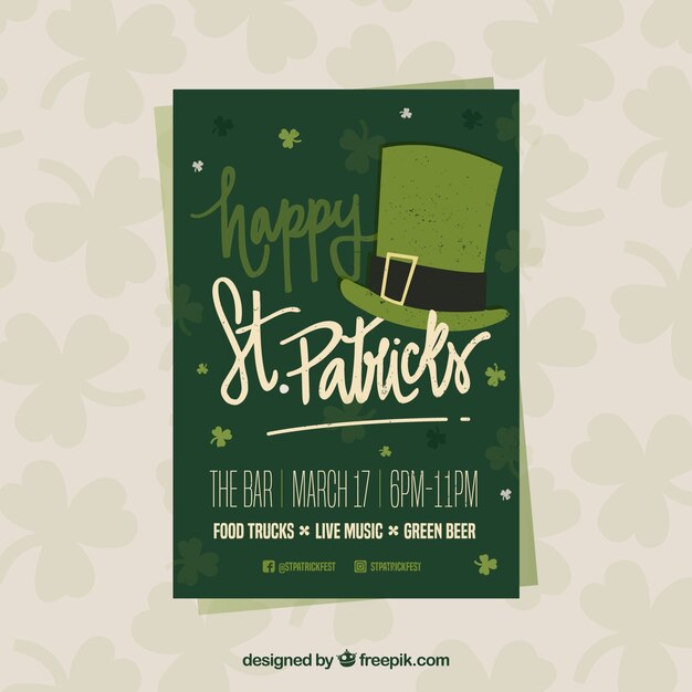 Lettering st. patrick's day flyer / poster template