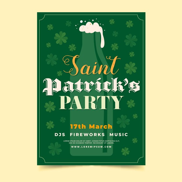 Lettering st patricks day poster template