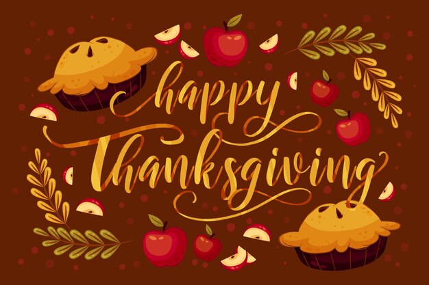 Lettering style happy thanksgiving