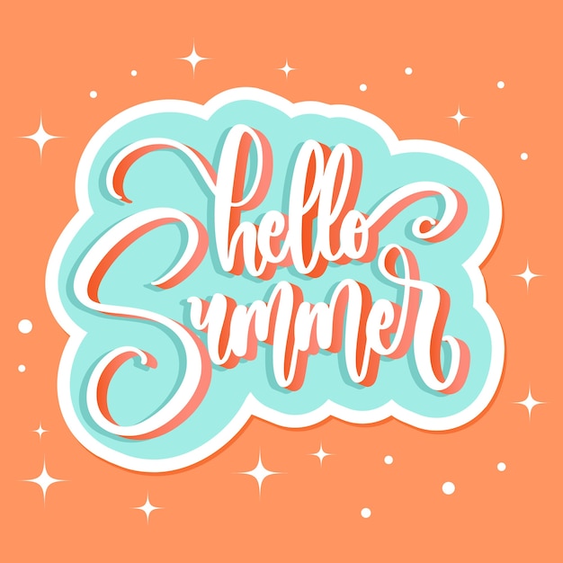 Lettering style hello summer