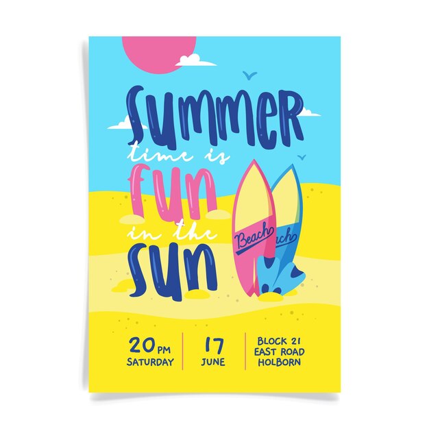 Lettering summer party poster