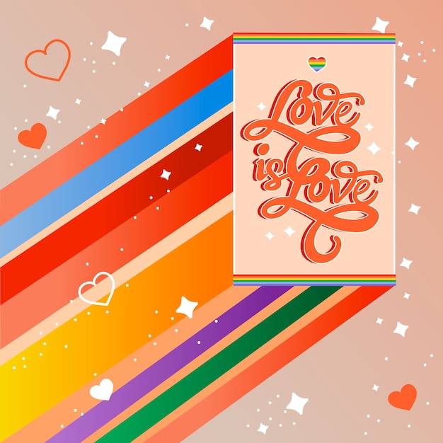 Free Vector lettering theme with pride day