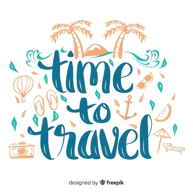 Free Vector lettering travel background