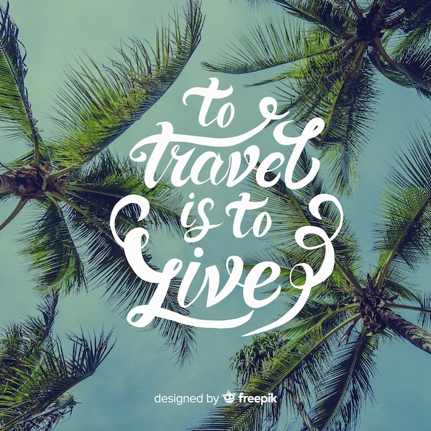 Free Vector lettering travel with photo