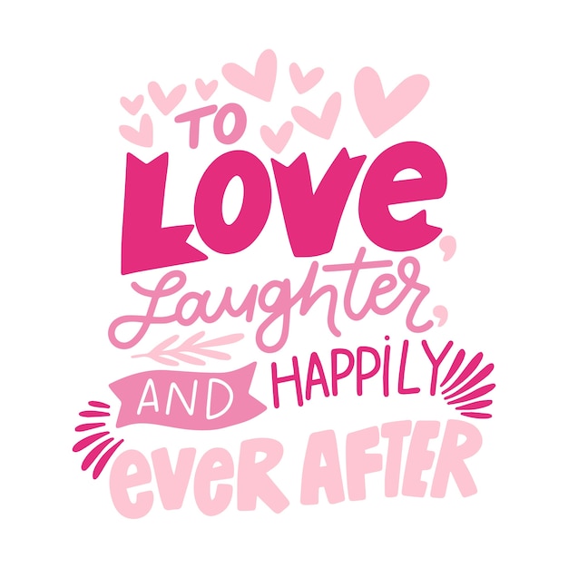 Free Vector lettering wedding cute