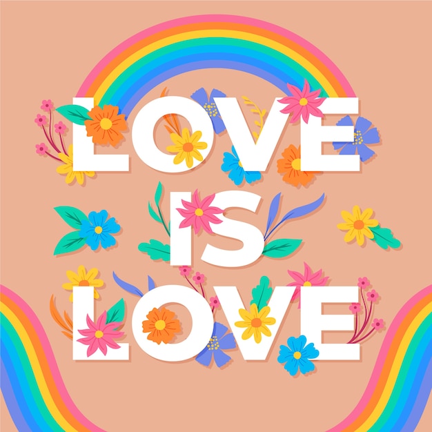 Free vector lettering with pride day