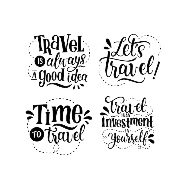 Free Vector lettering world tourism day stickers collection