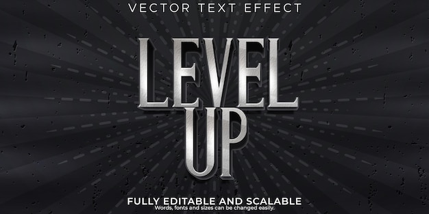 Free Vector level up text effect editable esport and game text style