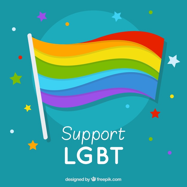 Lgbt pride background with colorful flag