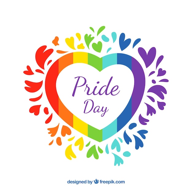 Free Vector lgbt pride background with colorful heart