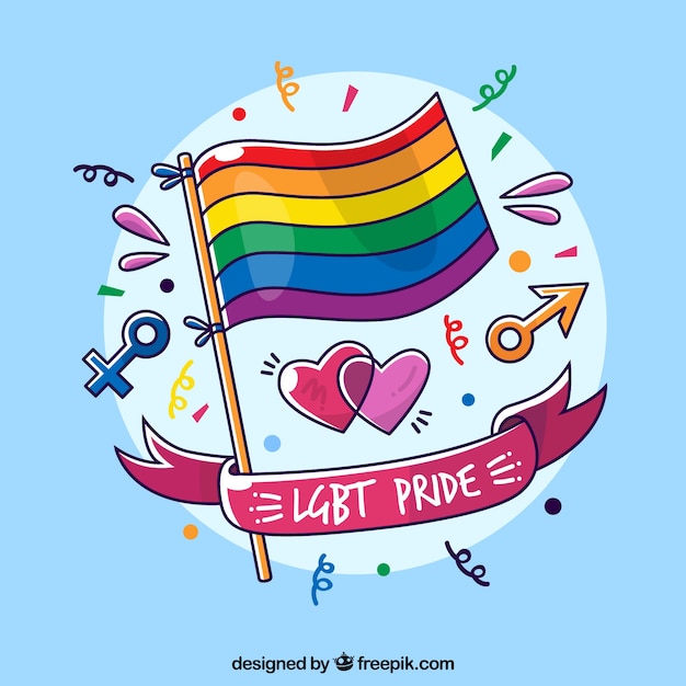 Free Vector lgbt pride background with flag