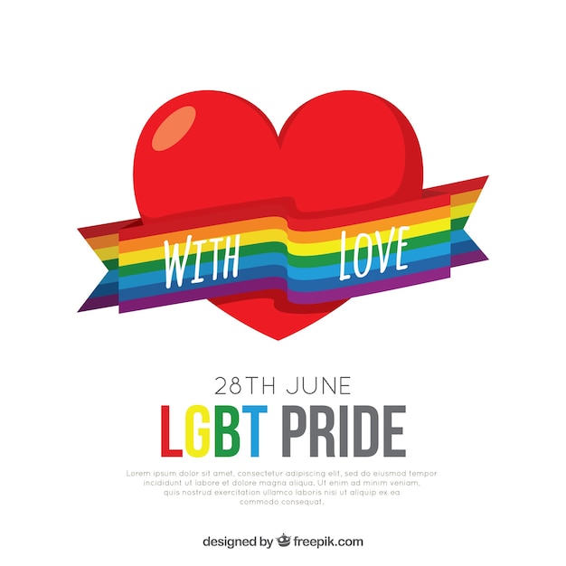 Free vector lgbt pride background with heart