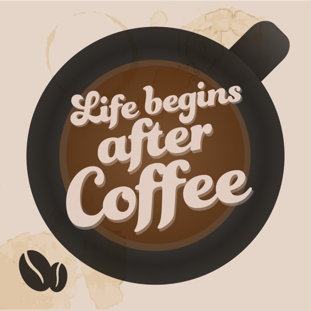 Free Vector life begins after coffee