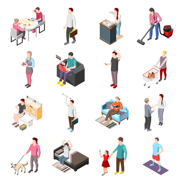 Life Of Ordinary People Isometric characters