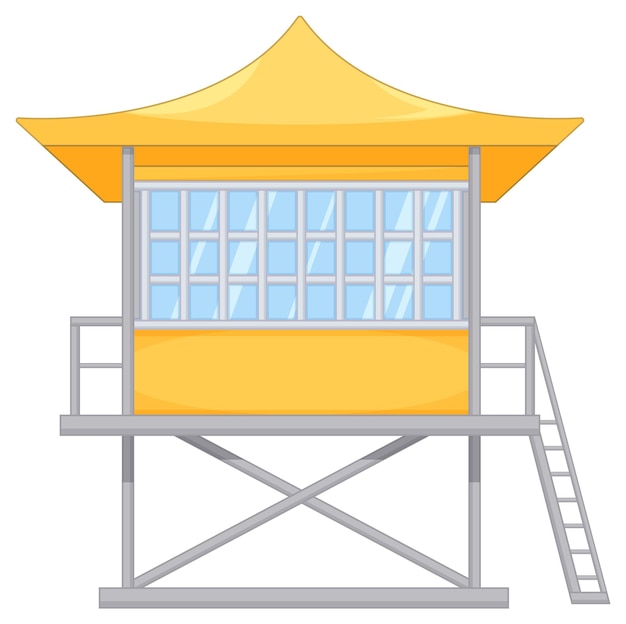 Free Vector lifeguard tower cartoon style