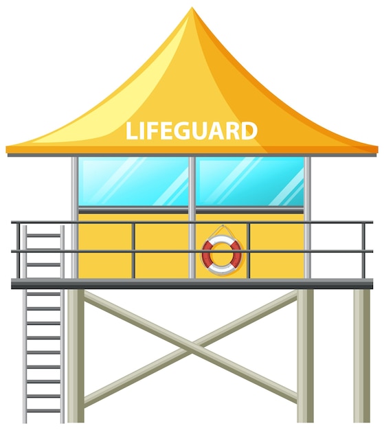 Free Vector lifeguard tower cartoon style