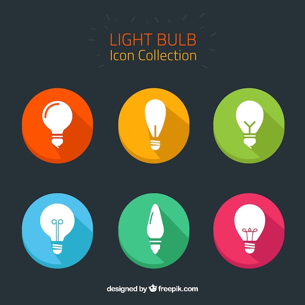 Free Vector ligh bulb icons in colored style