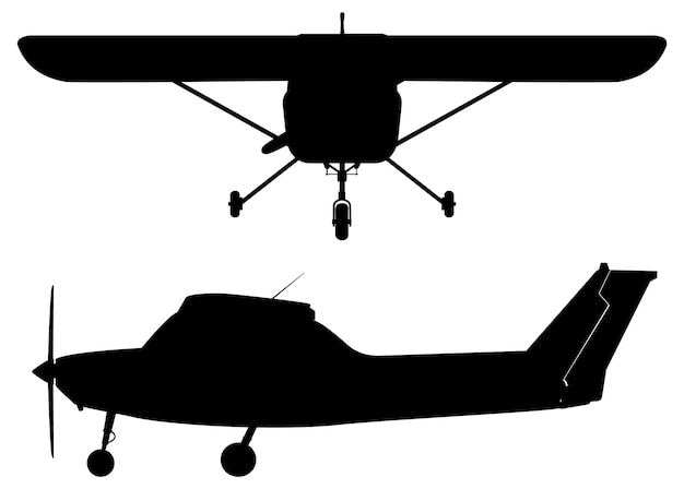 Free Vector light aircraft silhouette vector design