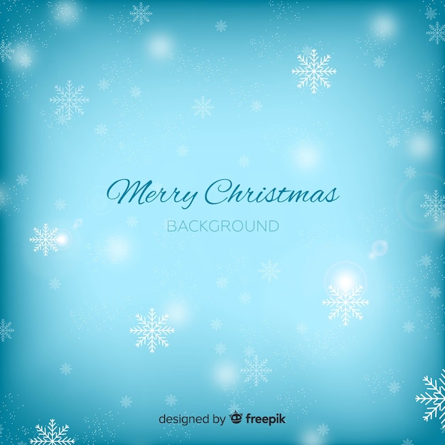 Light blue blurred christmas background