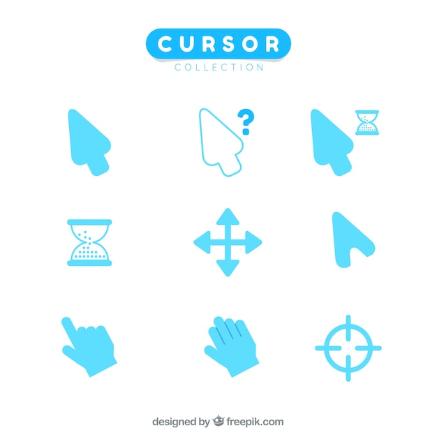 Light blue cursor collection