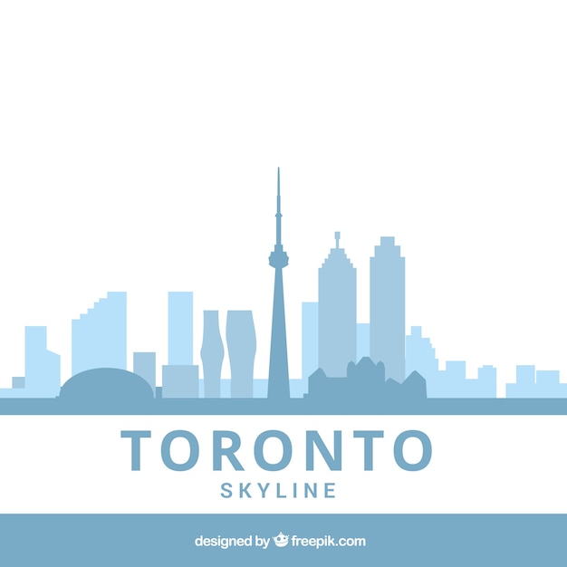 Light blue skyline of toronto