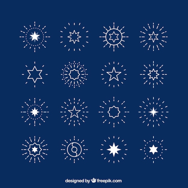 Light blue stars and sunbursts 