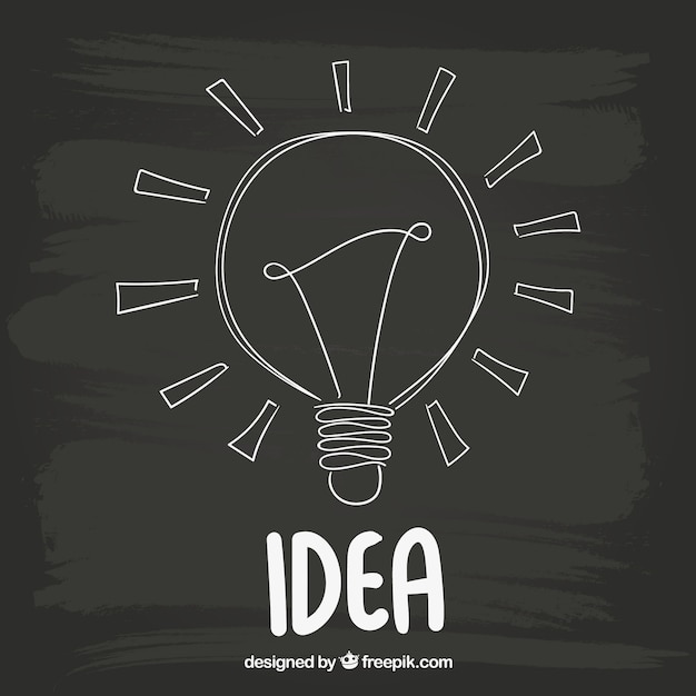 Free Vector light bulb on blackboard