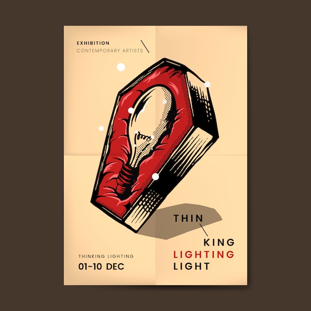 Light bulb in the coffin vector