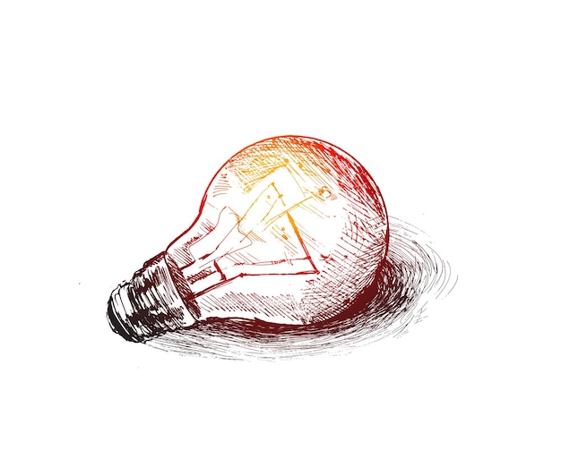 Free Vector light bulb hand drawn sketch vector illustration