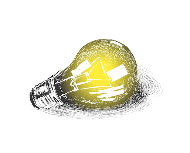 Free Vector light bulb hand drawn sketch vector illustration