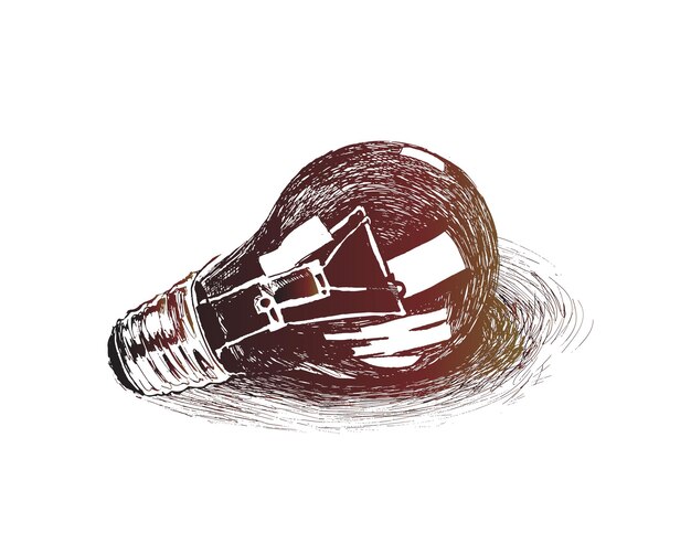 Light Bulb Hand Drawn Sketch Vector illustration